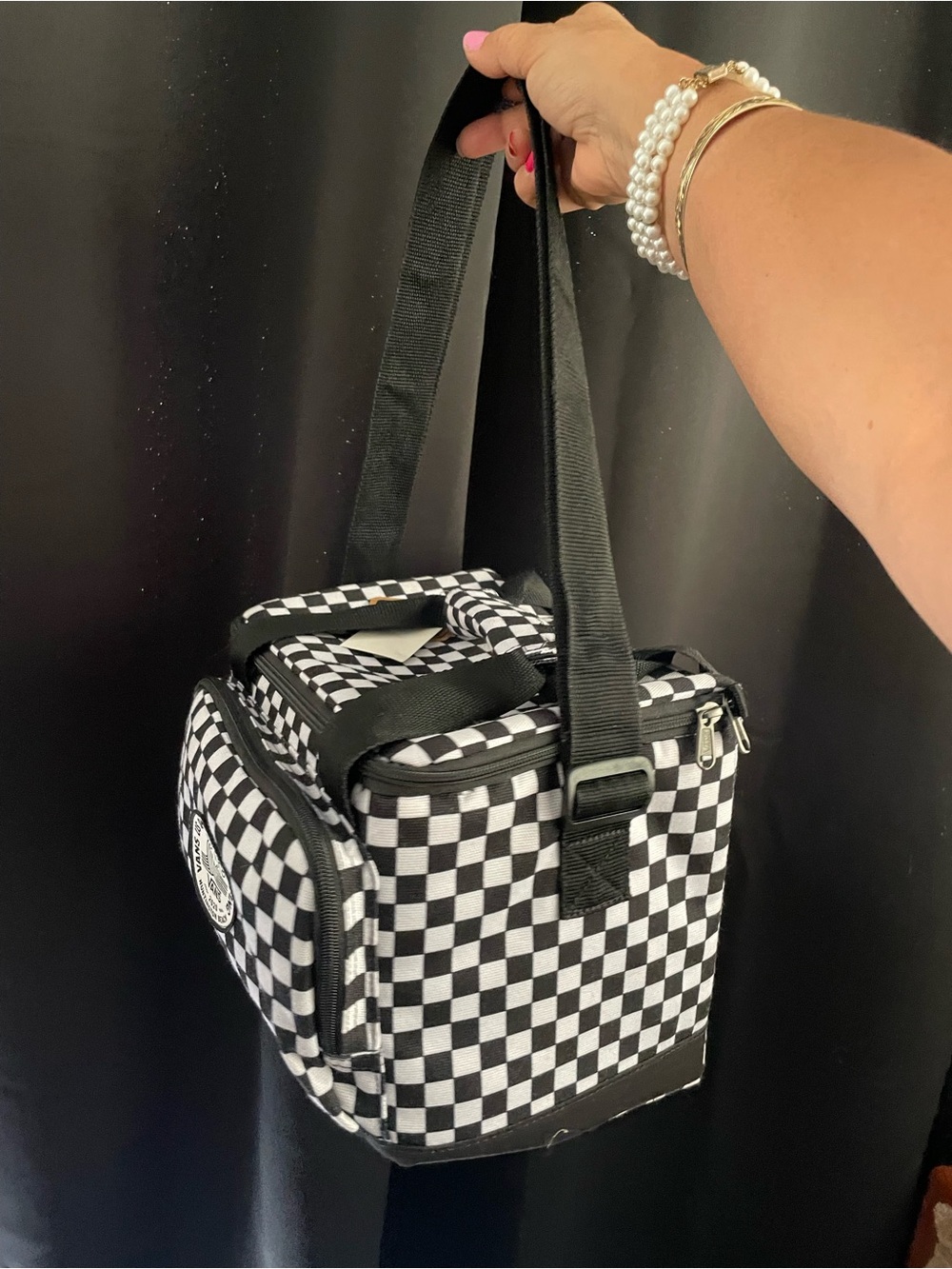 NWT Vans Black & White Checkerboard Cooler Bag - Picture 6 of 7